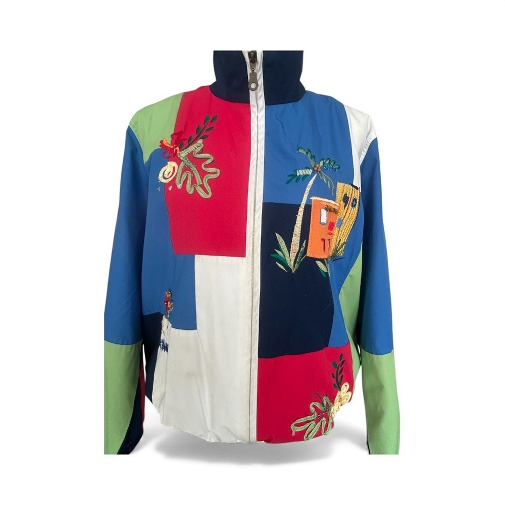 Koret Multicolor Bomber Jacket with Embroidered Design - Cotton - size Large